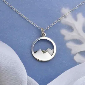 Sterling Silver 18 Inch Mountain Necklace