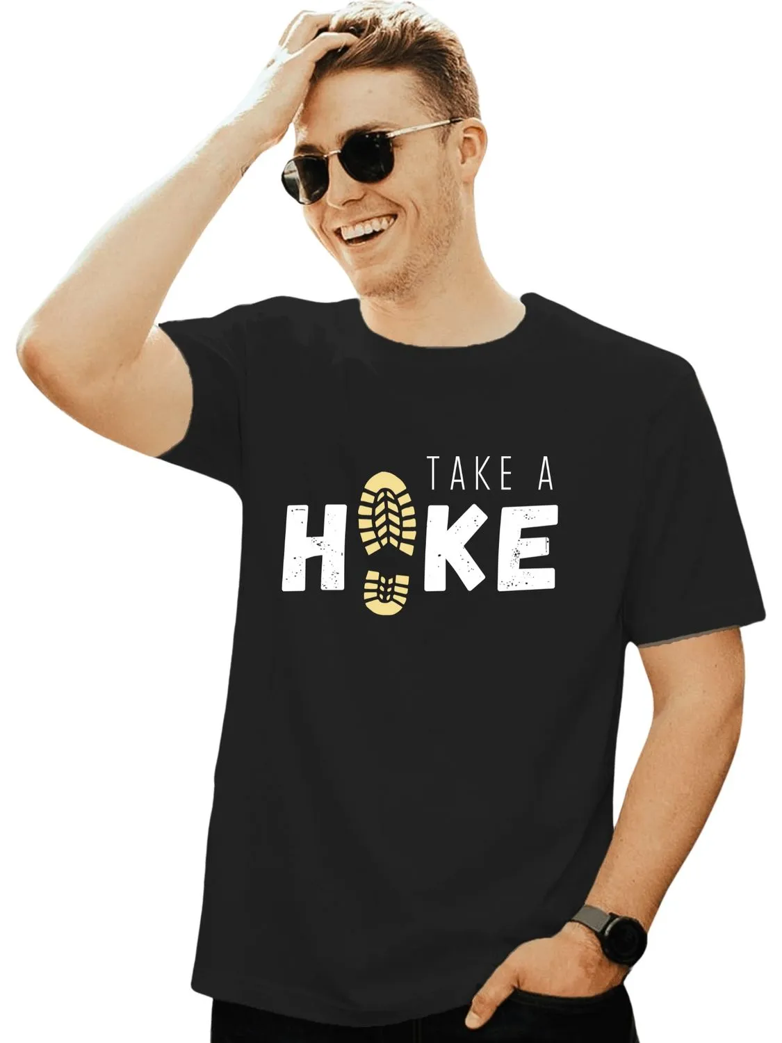 TAKE A HIKE - UNISEX T SHIRT - I'd rather be Hiking ( black, blue, maroon )