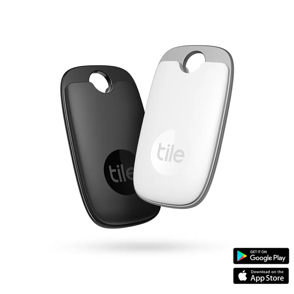 Tile Pro Bluetooth Tracking Device - Black And White, 2 Pack (2022)