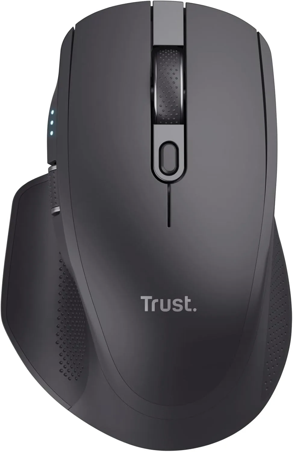 Trust Ozaa  Multi-Device Wireless Mouse – Bluetooth & 2.4GHz, Silent, Programmable, Rechargeable, 60% Recycled Plastic, Side Scroll Wheel – Black