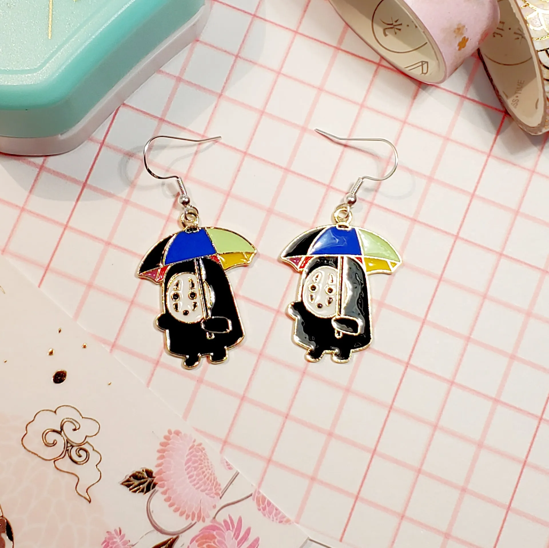 Umbrella No-Face Earrings