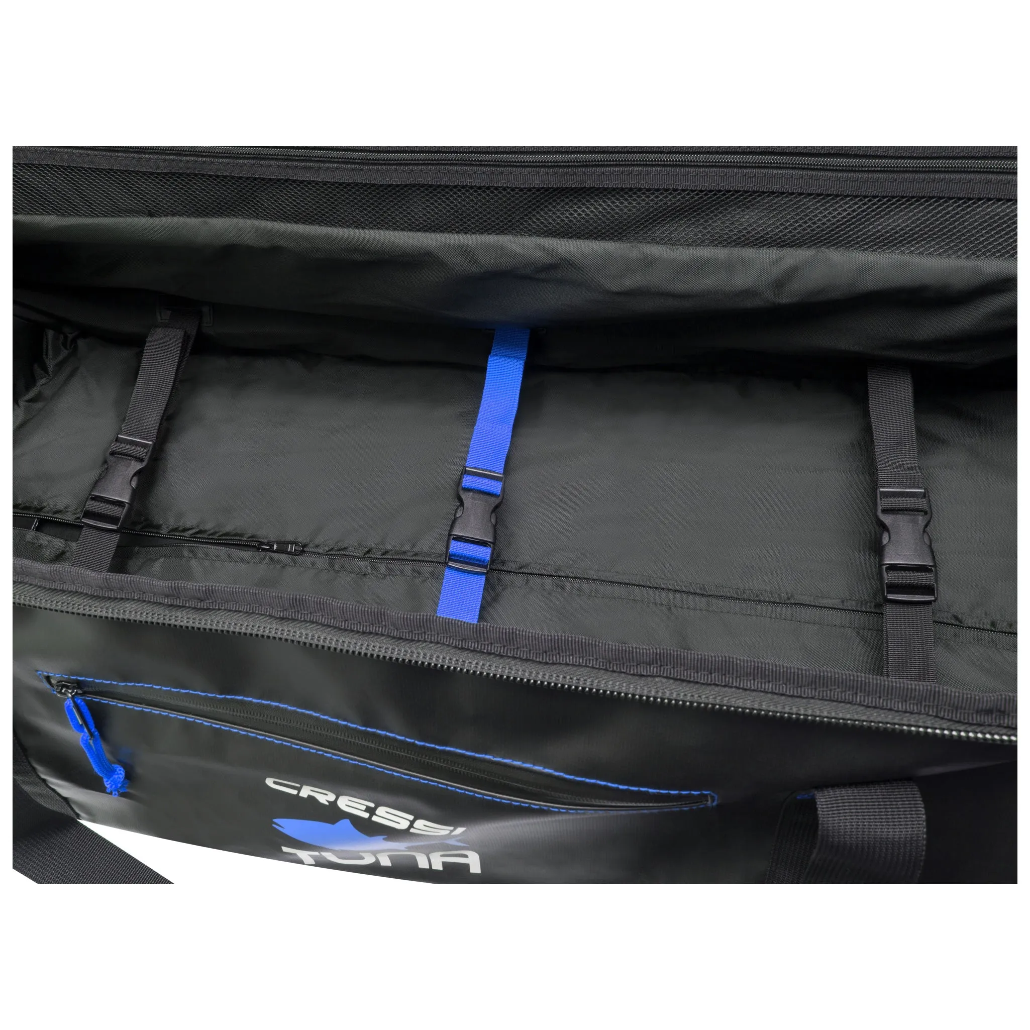 Used Cressi Tuna Dry Wheeled Bag - Black/Blue